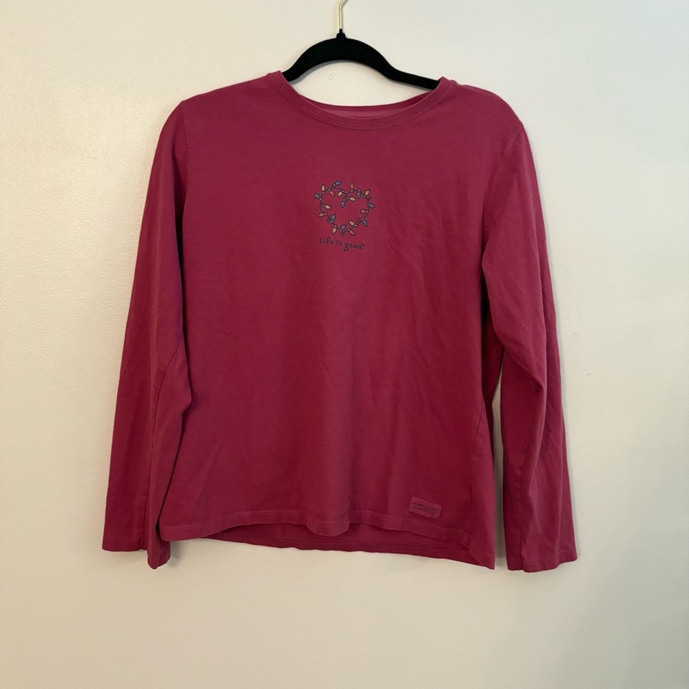 Life Is Good Women's Pink Long Sleeve Tee